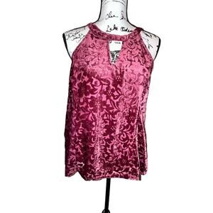 Altar’d State Vintage 90s Y2K Red Burgundy Goth Vamp Velvet Floral Sleeveless M